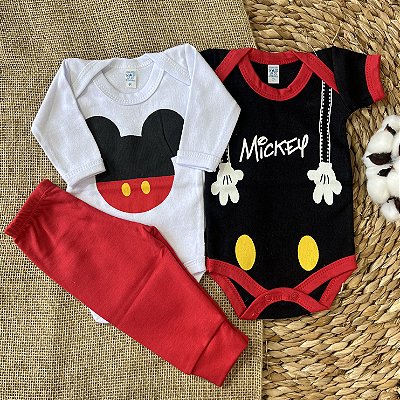 Kit: Body MC, Body ML e Calça Masculino