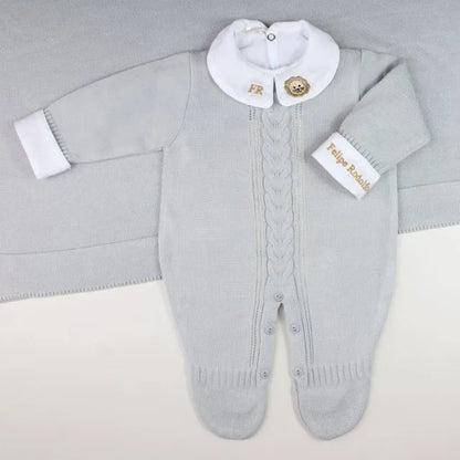 Saída De Maternidade Masculina Bebê Cinza